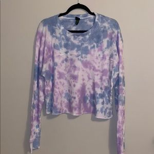 Wild Fable Waffle Long Sleeve Tie Dye Crewneck